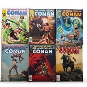 Savage Sword of Conan Lot 6 Issues #42 43 56 66 69 76 Marvel Magazine 1979-82